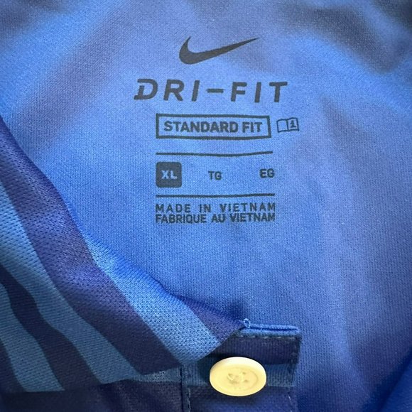 Nike | NWT Golf Standard Fit Blue Striped Short Sleeve Polo Shirt Dri Fit XL - Picture 6 of 10